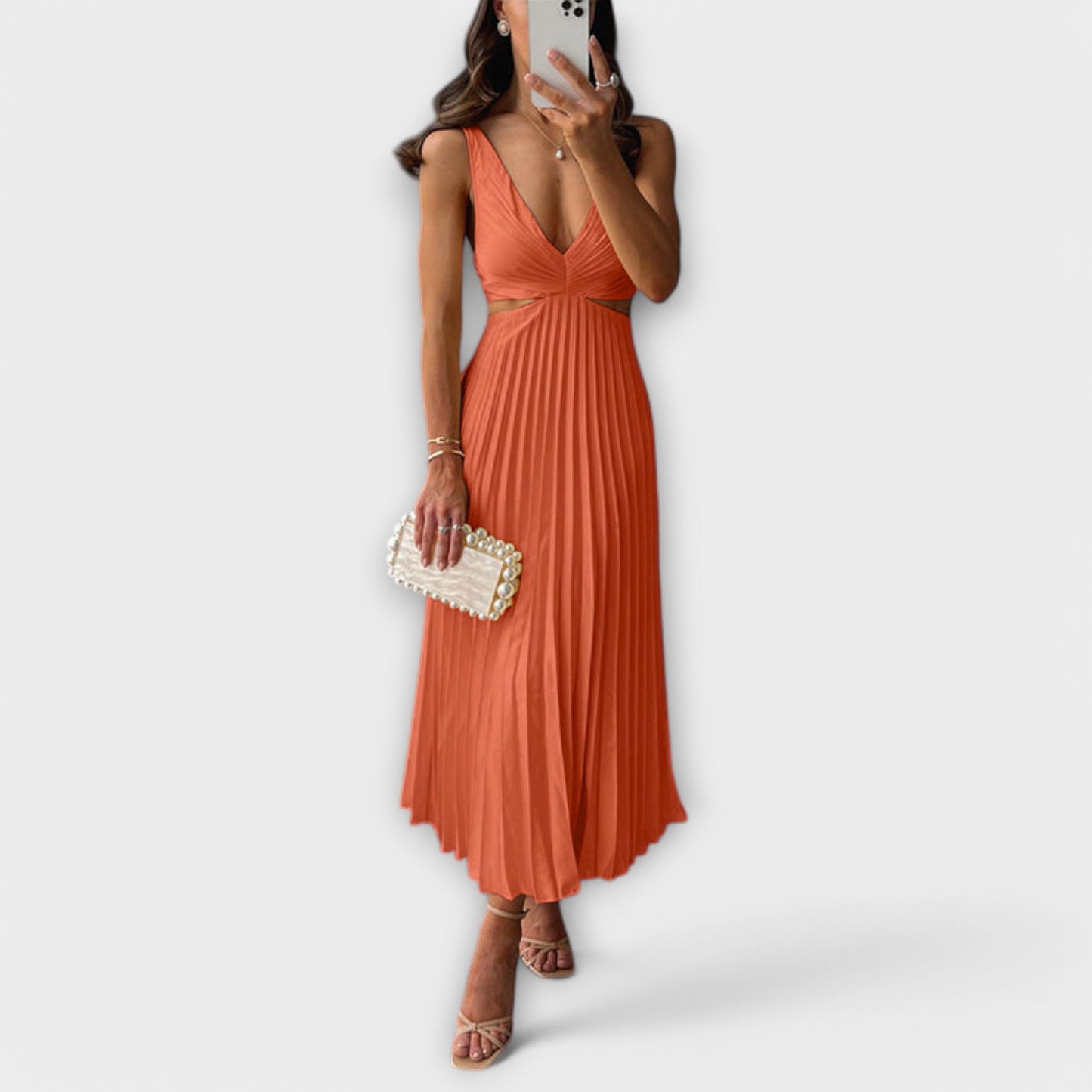Elegante Geplooide Avondjurk