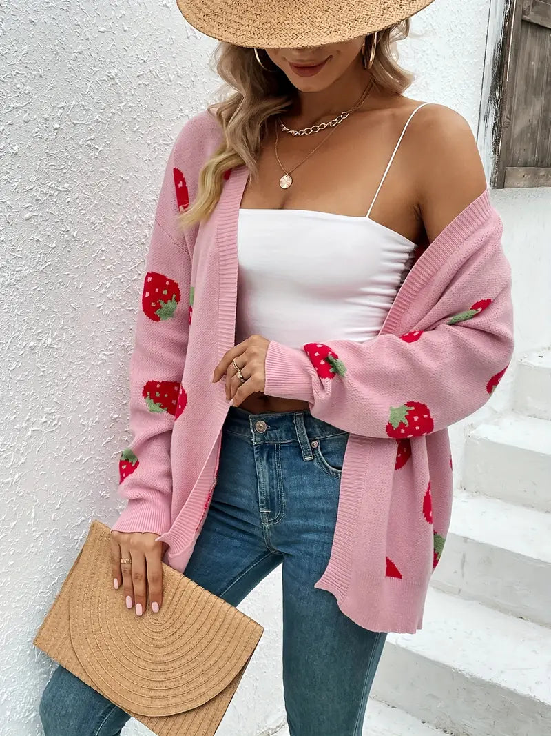 Ademend Lange V-Hals Cardigan
