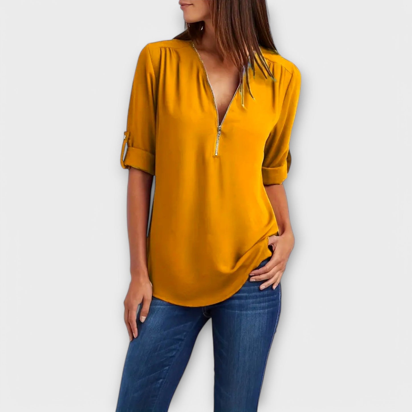 Elegante V-Hals Blouse