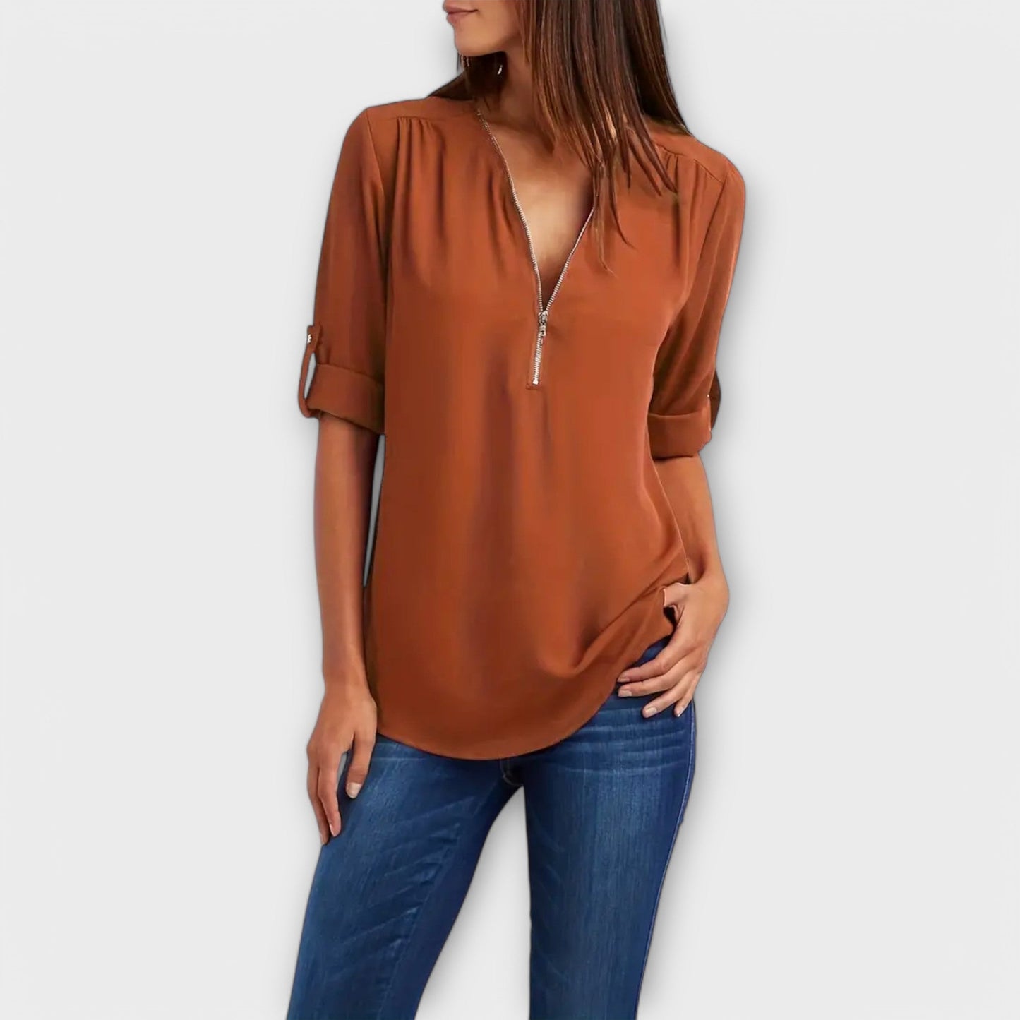 Elegante V-Hals Blouse