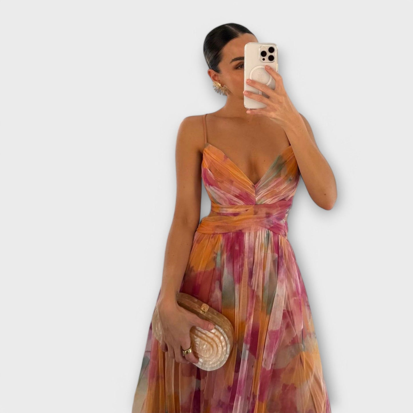 Sculpting Mesh Maxi Jurk