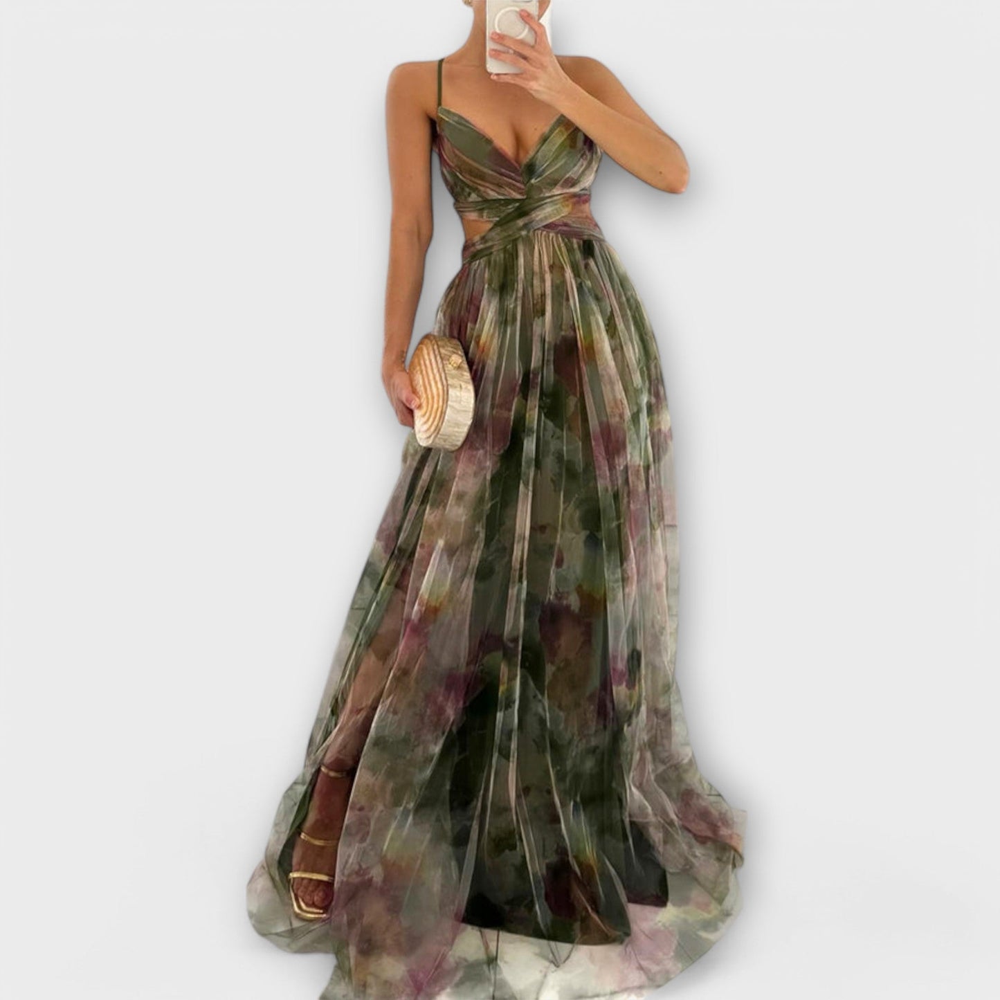 Sculpting Mesh Maxi Jurk