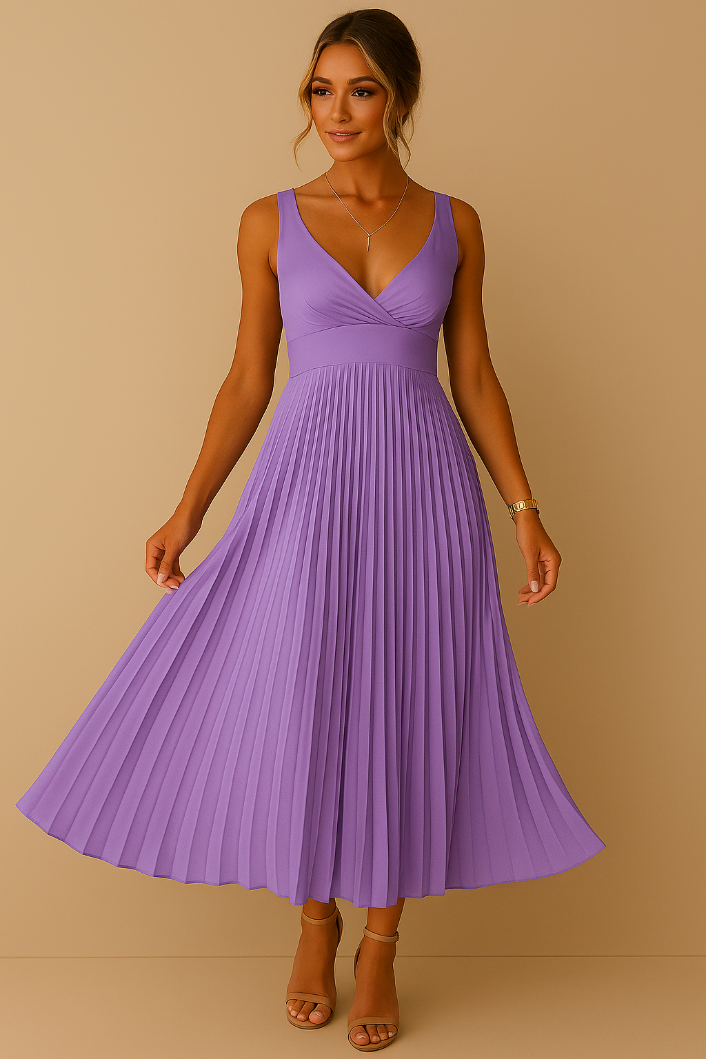 Dusk-Hue Sculpting Dress