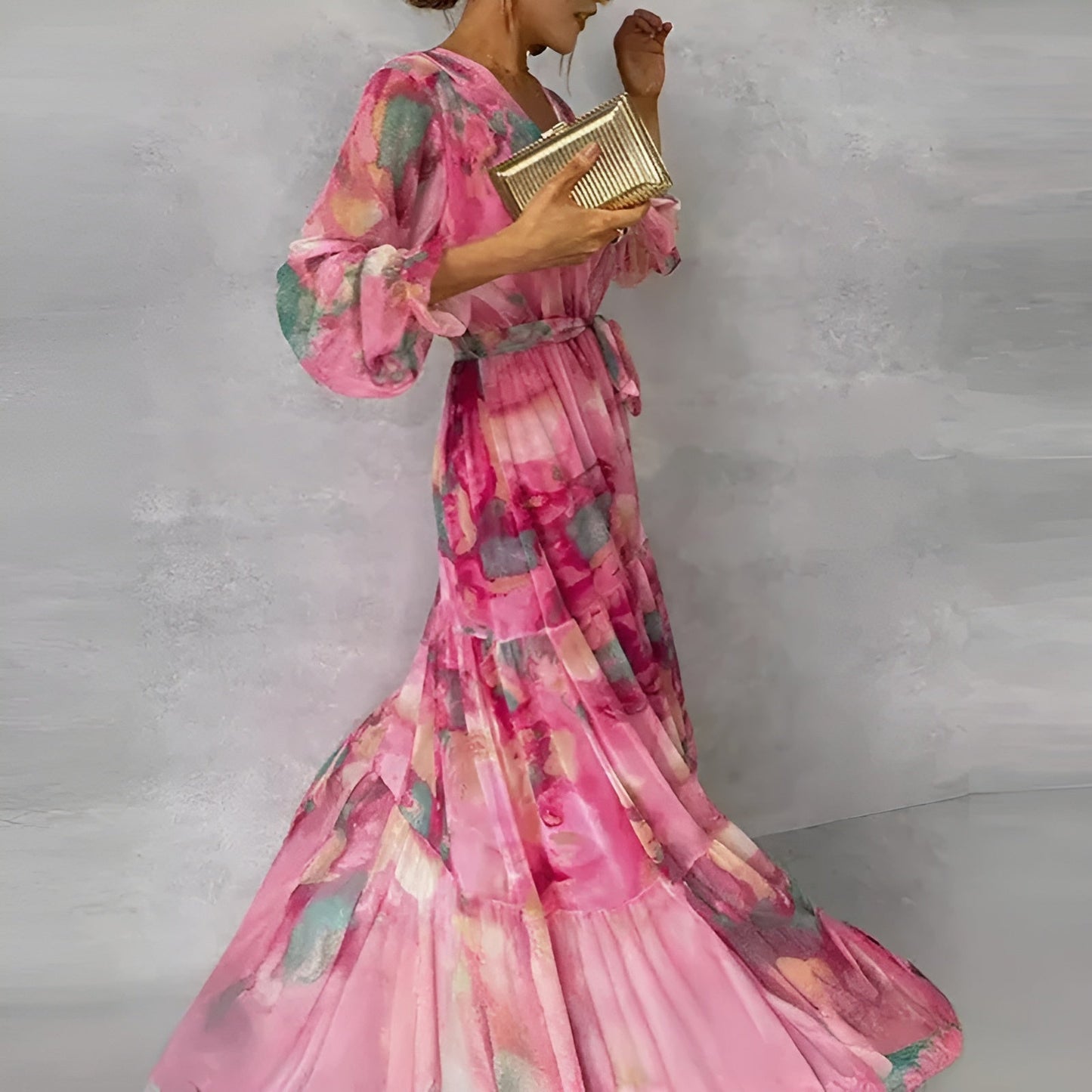 Elegant-Pleated Summer Dress
