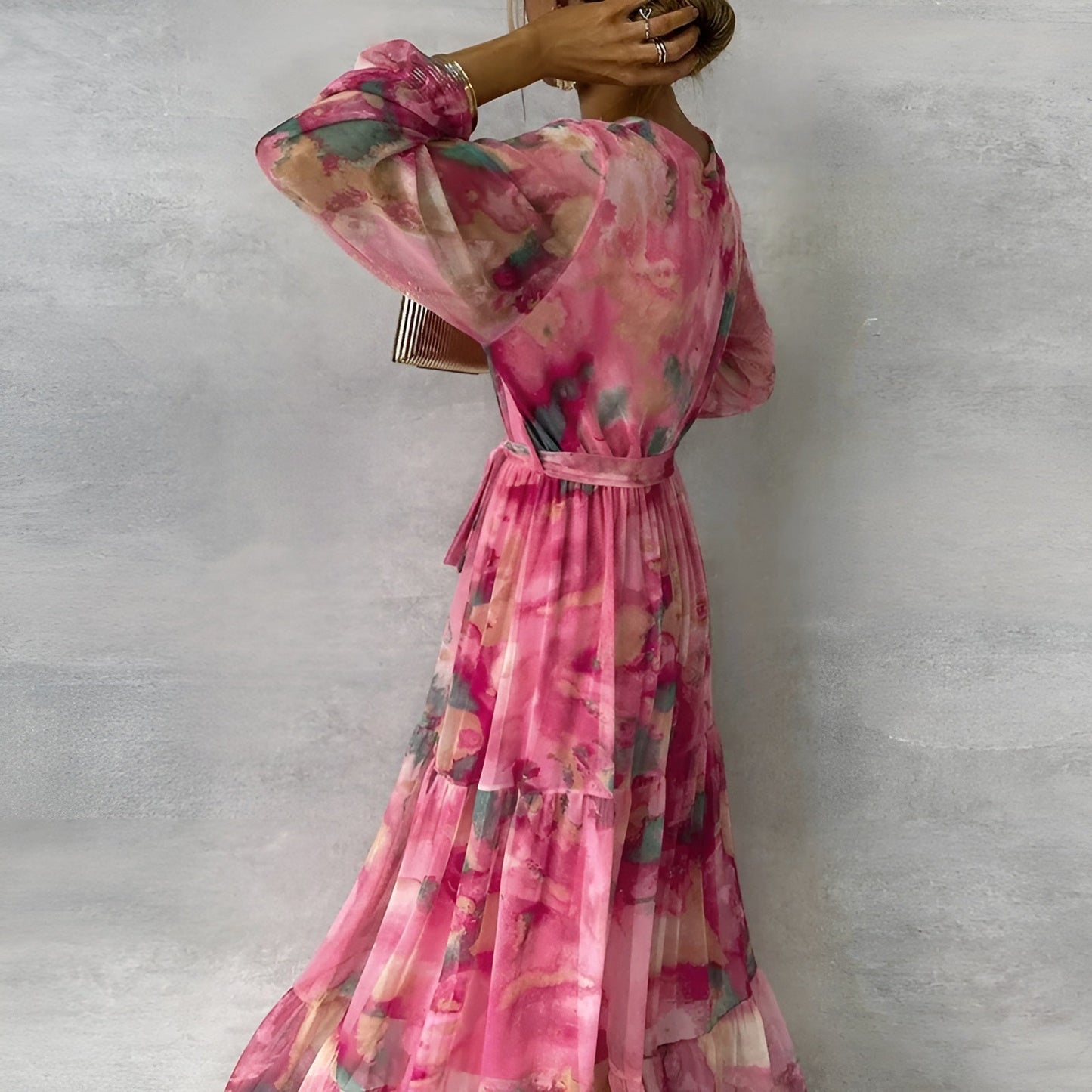 Elegant-Pleated Summer Dress