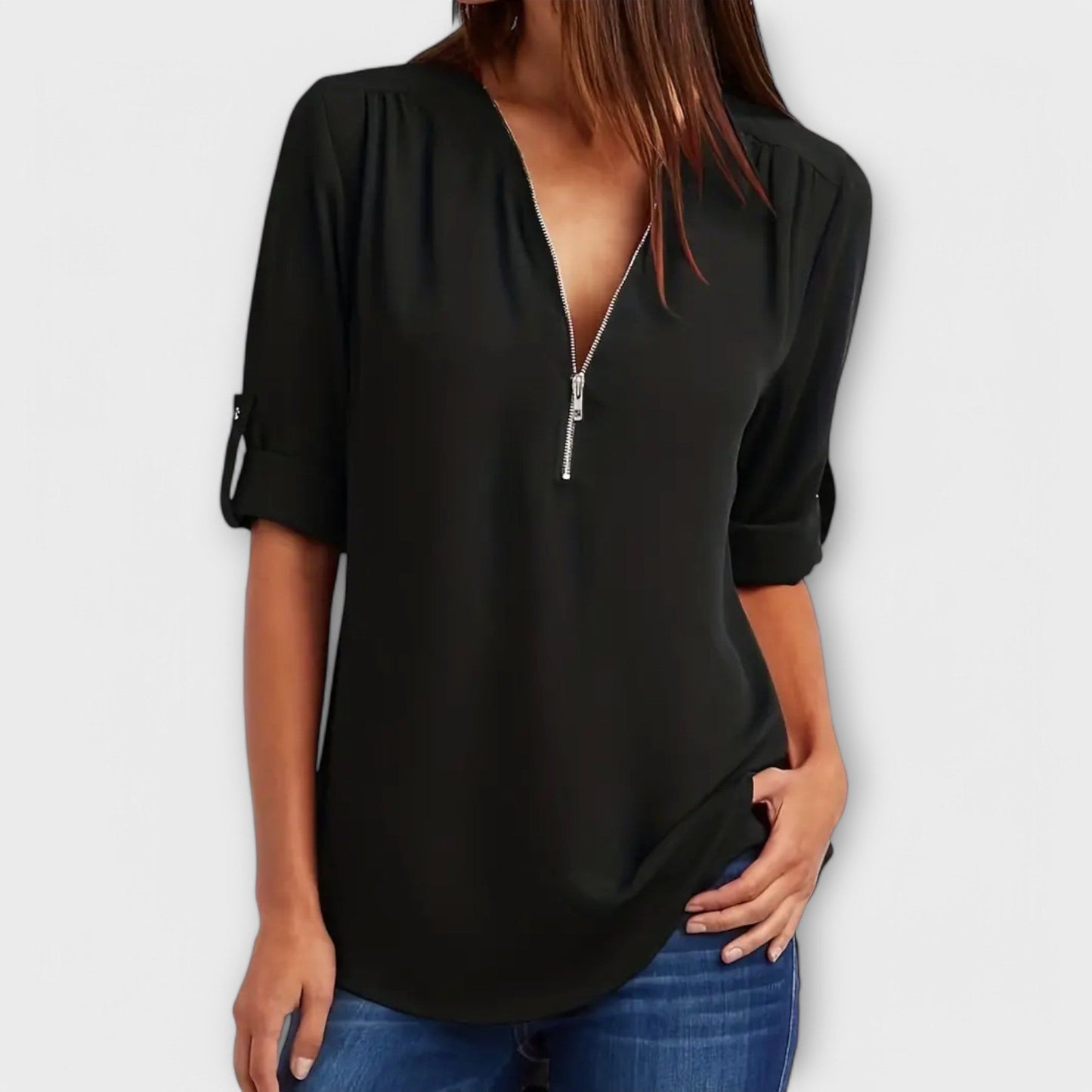 Elegante V-Hals Blouse