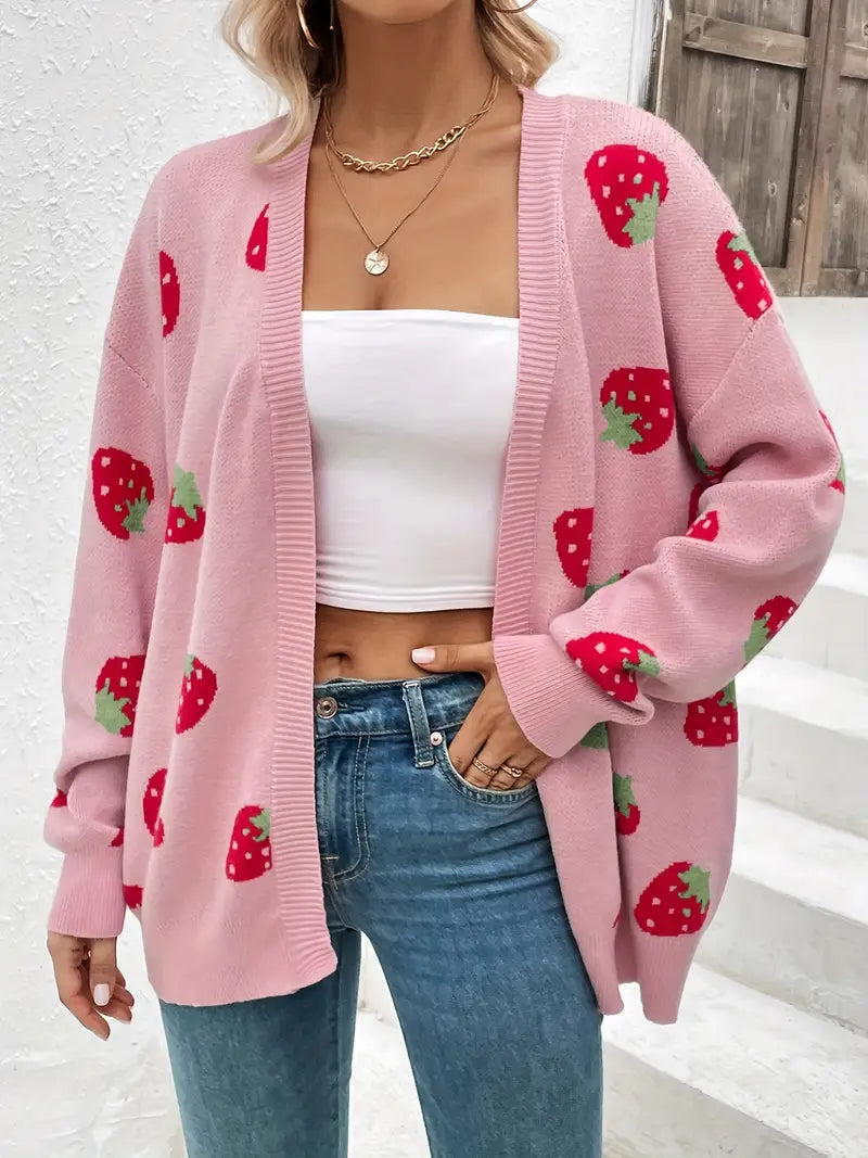 Ademend Lange V-Hals Cardigan