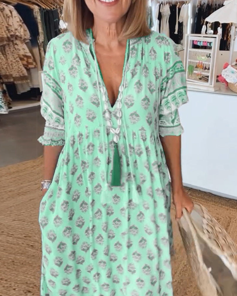 Tijdloze Boho Jurk: Elegantie in Beweging