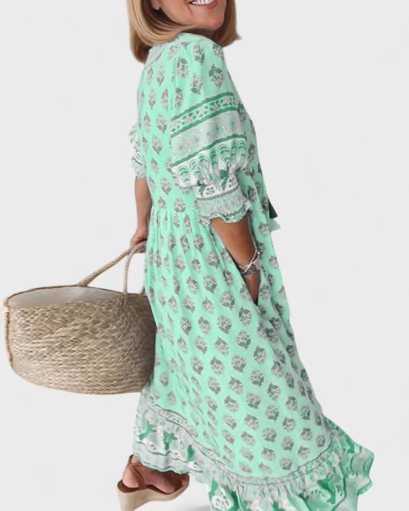 Boho-Look Jurk Met Knoopjes