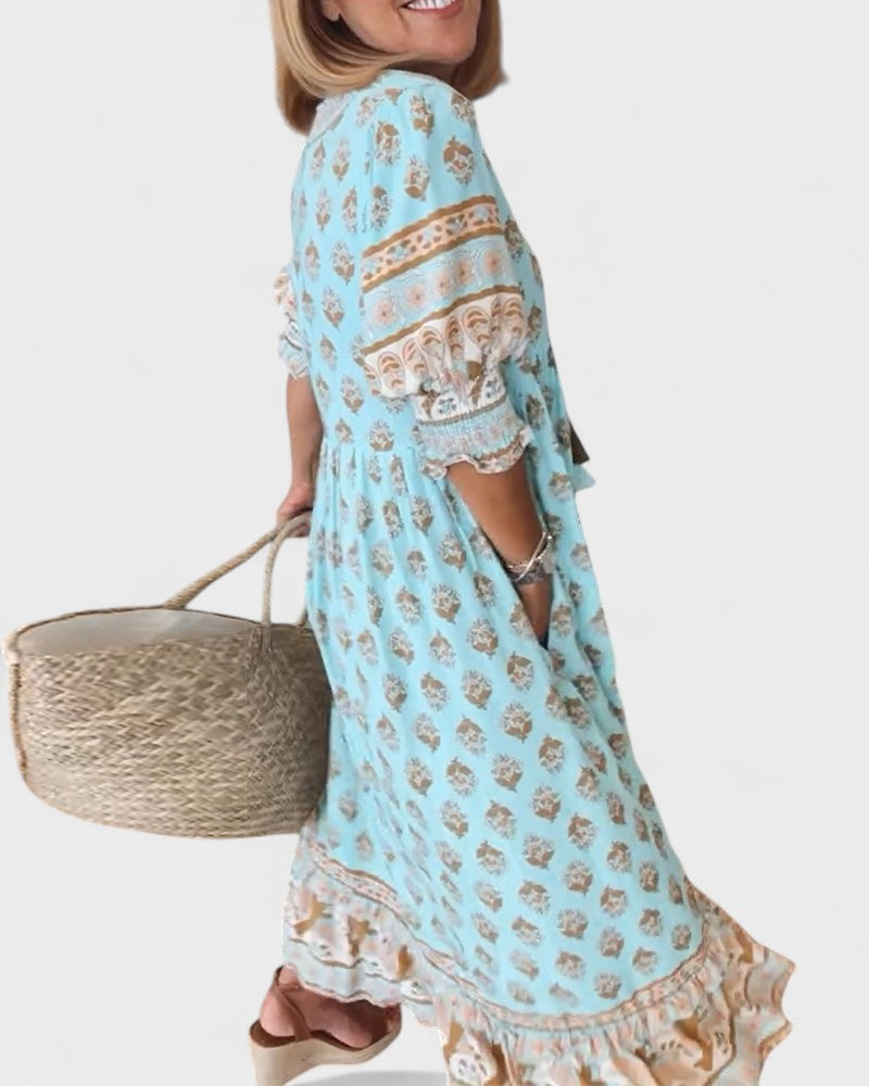 Boho-Look Jurk Met Knoopjes