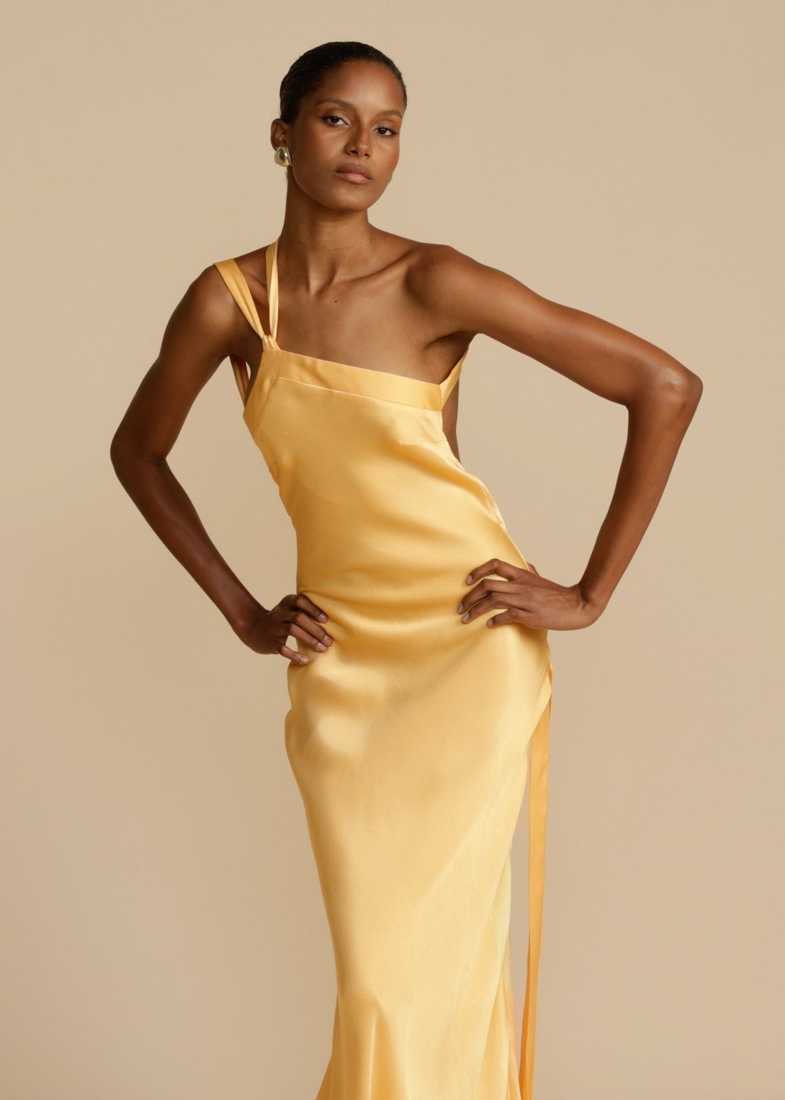 Zijde Elegante Bandjes Maxi-jurk