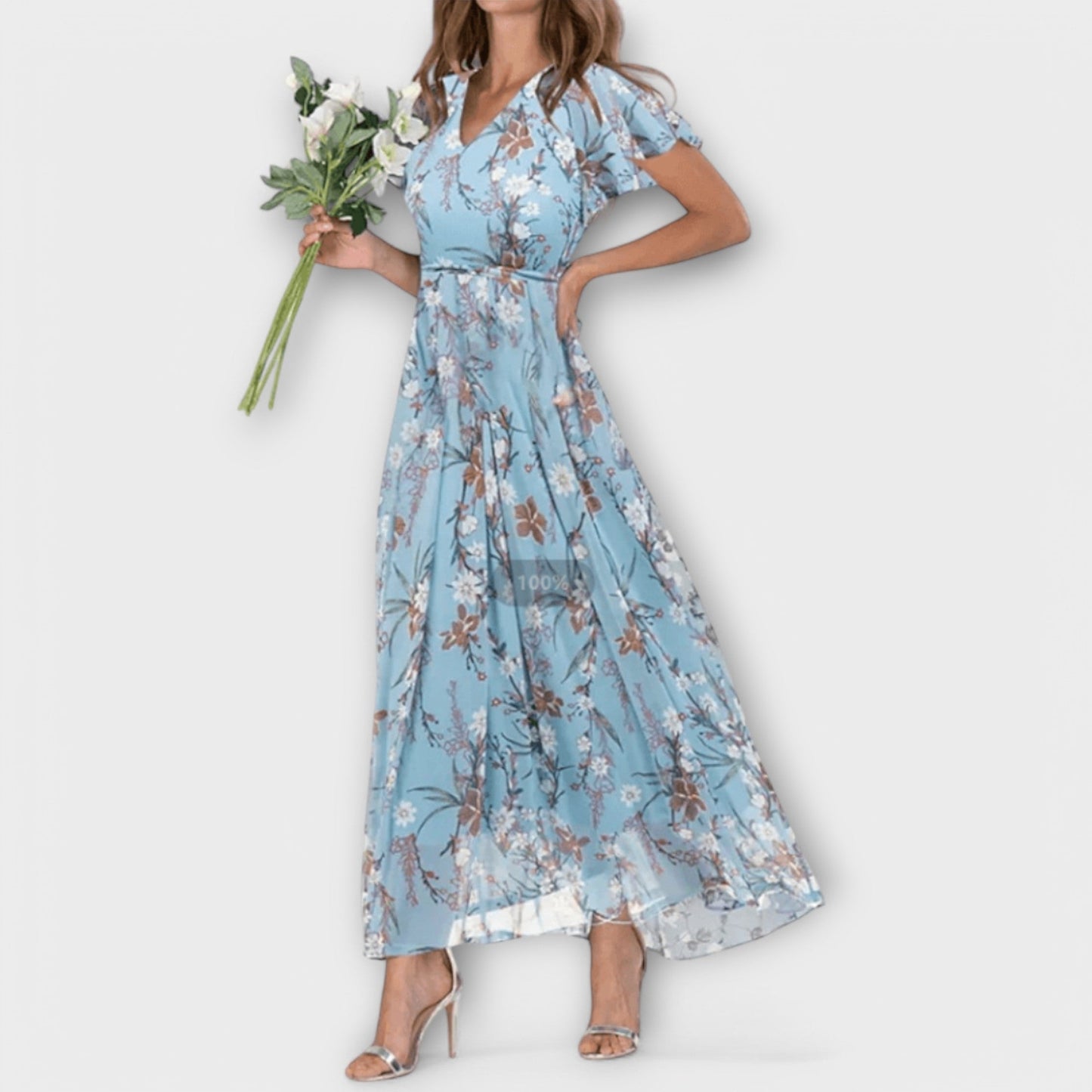 Vloeiende Bloemen Maxi Jurk