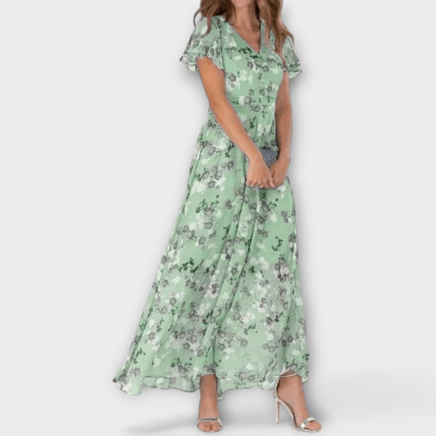 Vloeiende Bloemen Maxi Jurk