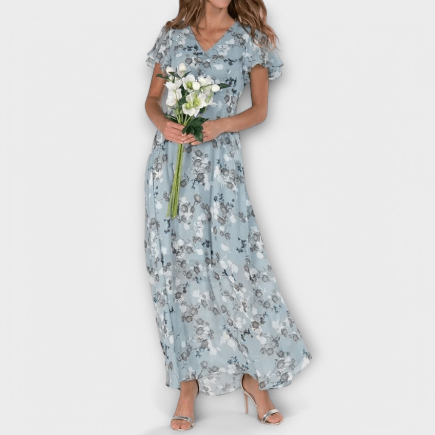 Vloeiende Bloemen Maxi Jurk