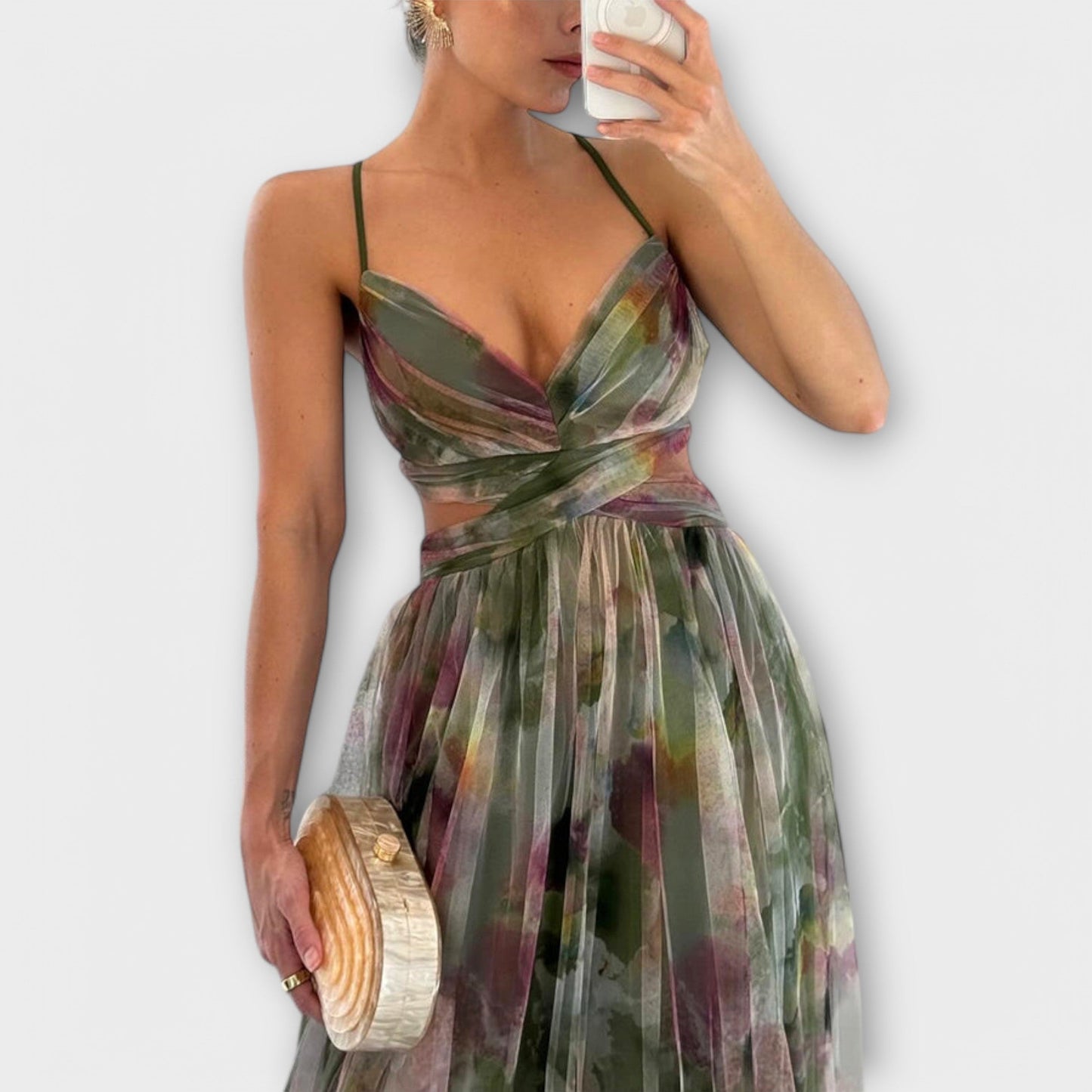 Sculpting Mesh Maxi Jurk