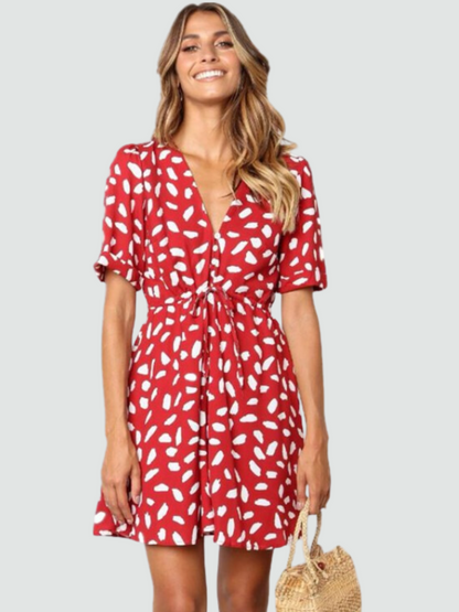 Elegante Mini Jurk met Zomerse Flair