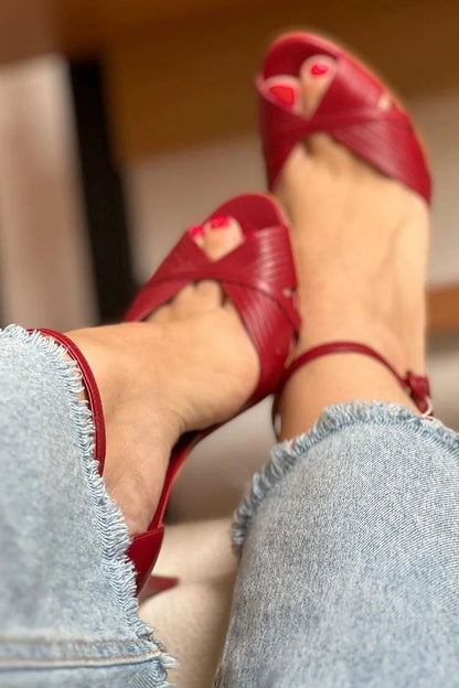 Elegant Rood Stiletto Sandalen