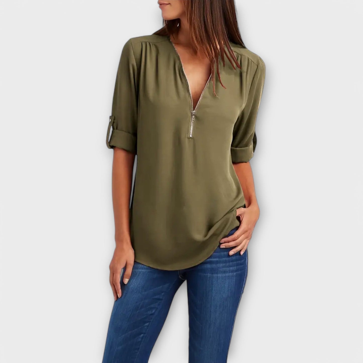 Elegante V-Hals Blouse