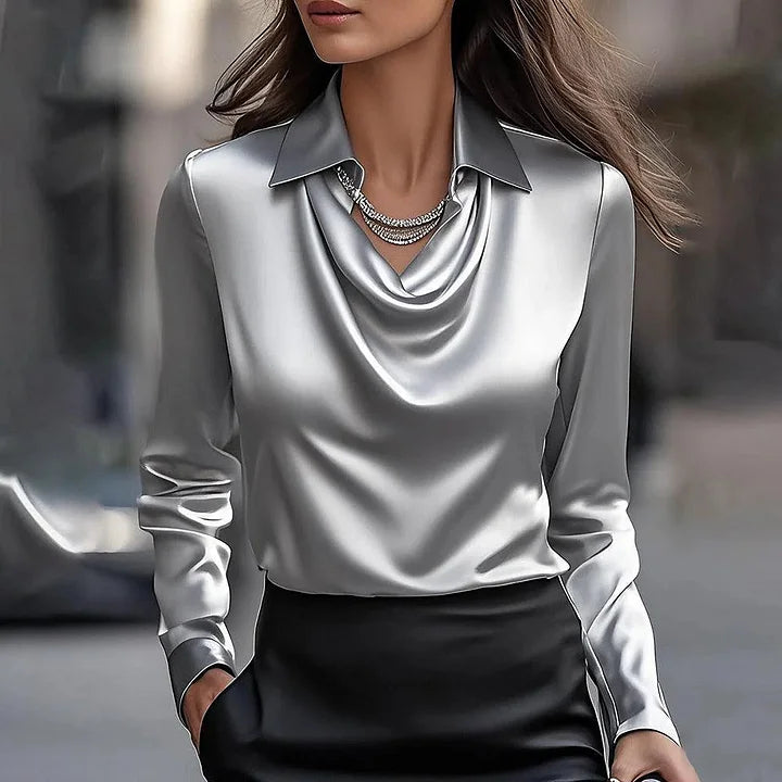 Satin V-Neck Elegance Blouse