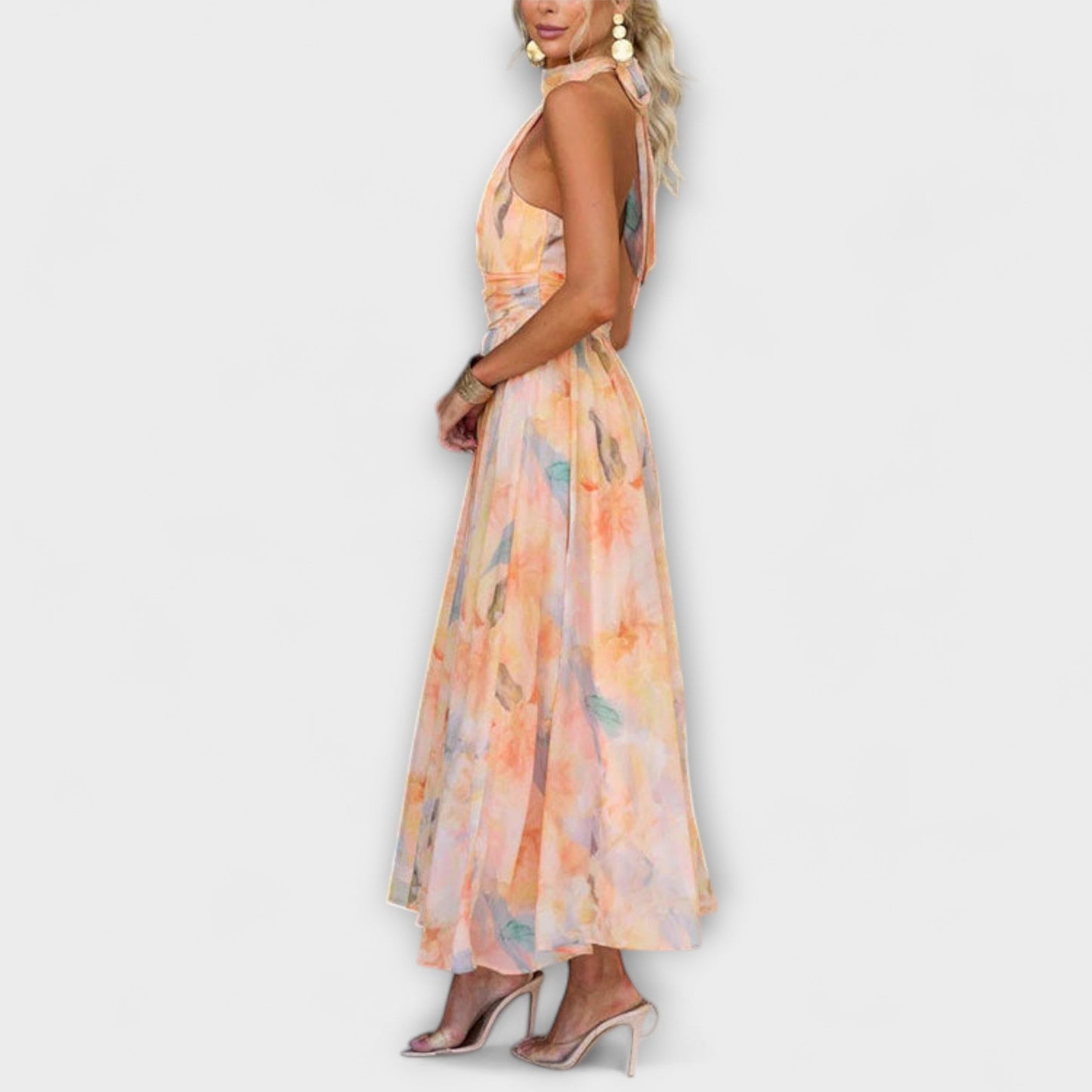 Zomerse Elegantie Jurk met Open Rug