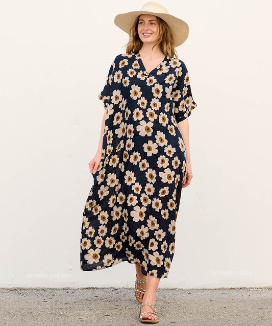 Kleurrijke Casual-Jurk Met Pockets