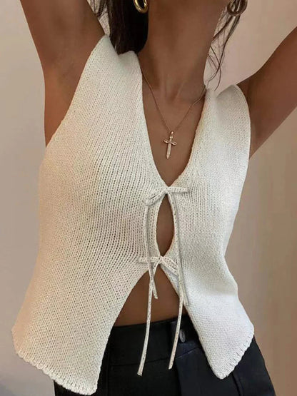Elegante Knoop Vest voor Tijdloze Stijl