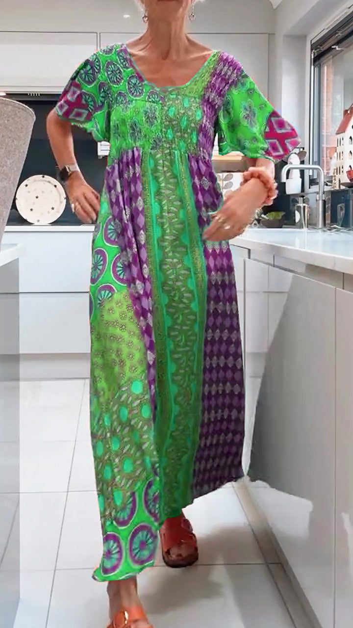 Paisley Elegance Midi Dress