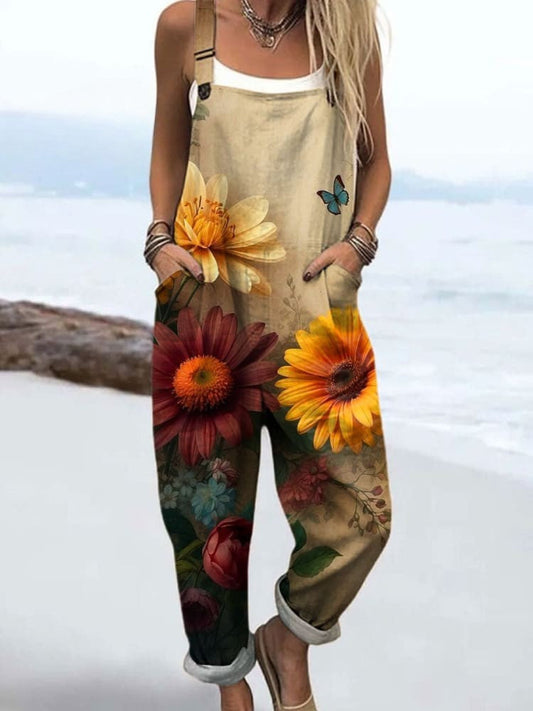 Vintage Bloemen Kombinezon