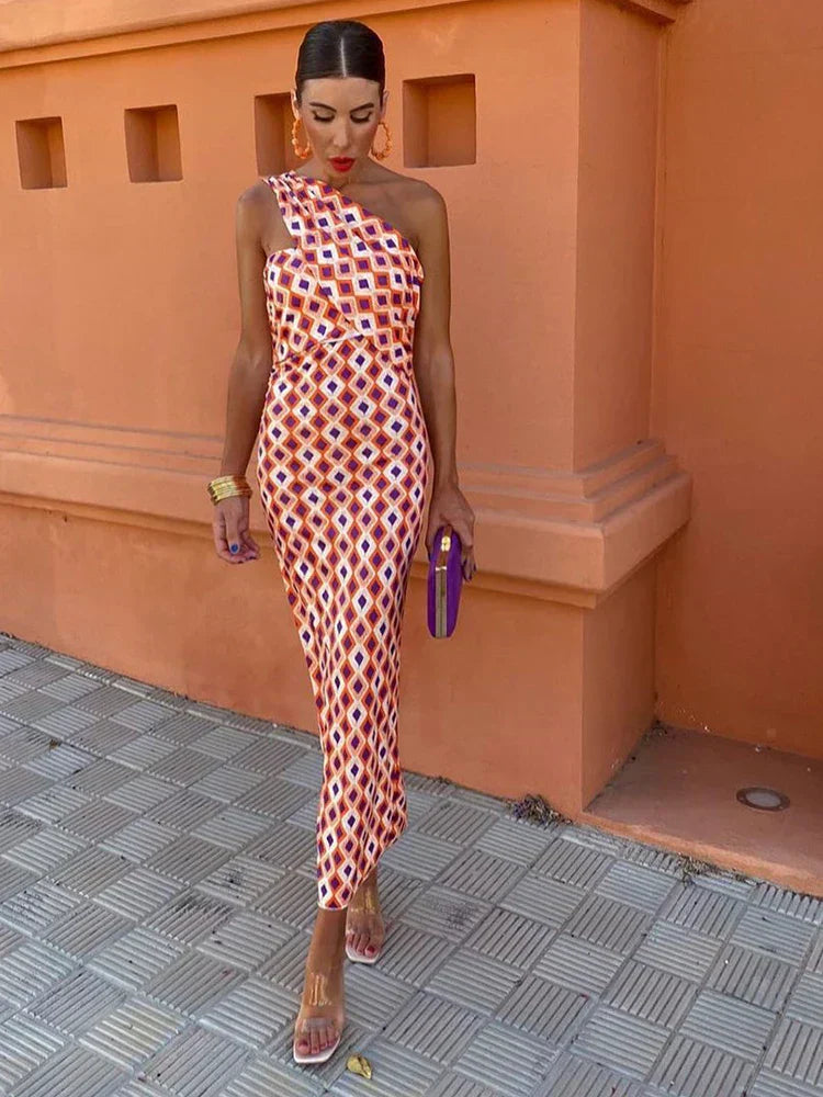Diagonale-Schouderjurk Modern Chic