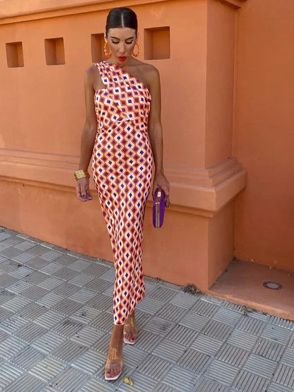 Diagonale-Schouderjurk Modern Chic
