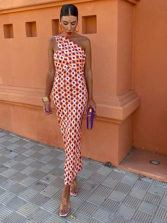 Diagonale-Schouderjurk Modern Chic