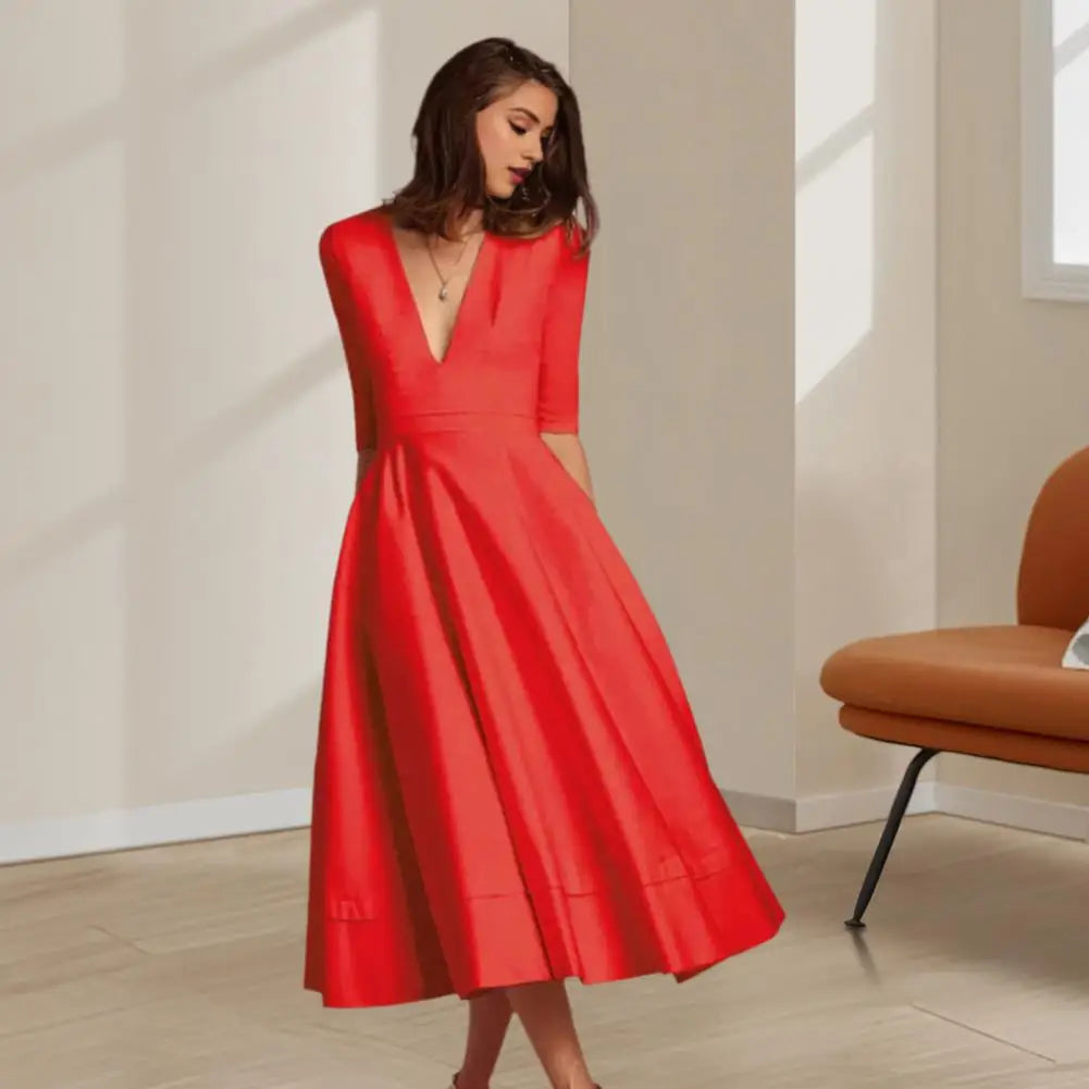 Tijdloze Midi Jurk voor Vrije Elegantie