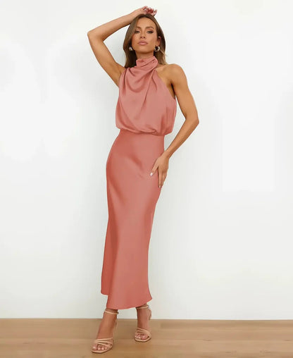 Elegante High-Waist Midi Dress