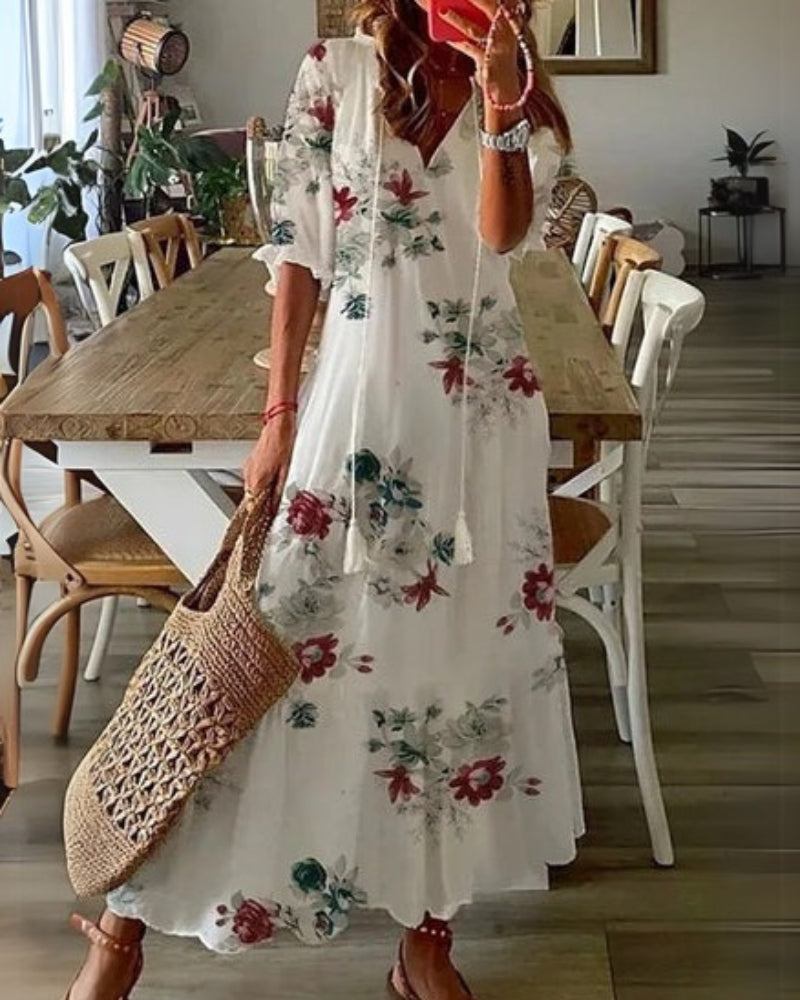 Fuzzy Elegance Bohemian Jurk