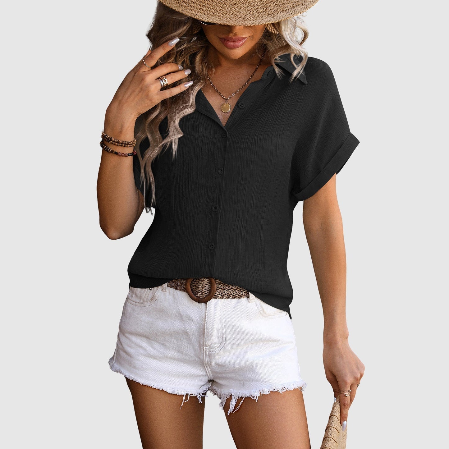 Pastel Breeze Crinkle Shirt