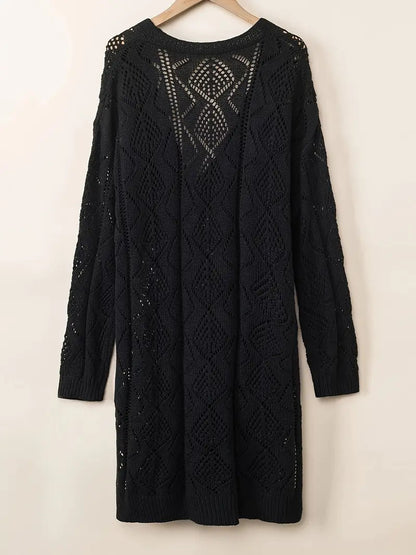 Kreukarm Lange V-Hals Cardigan