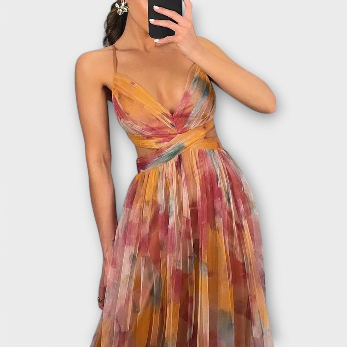 Sculpting Mesh Maxi Jurk