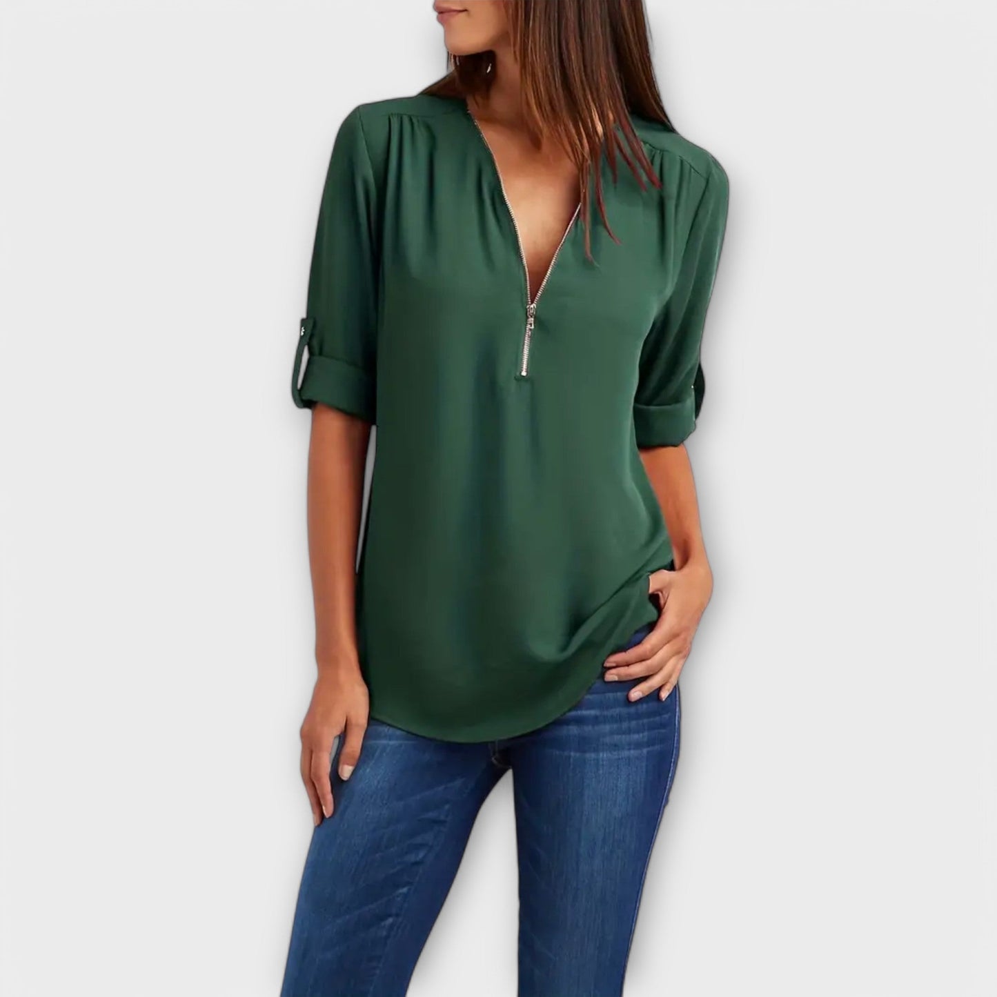 Elegante V-Hals Blouse