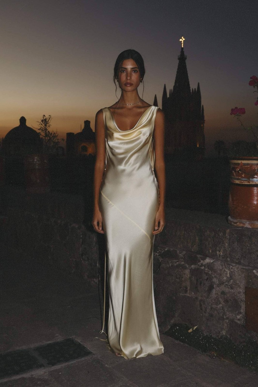 Zijde Open-Rug Maxi Jurk