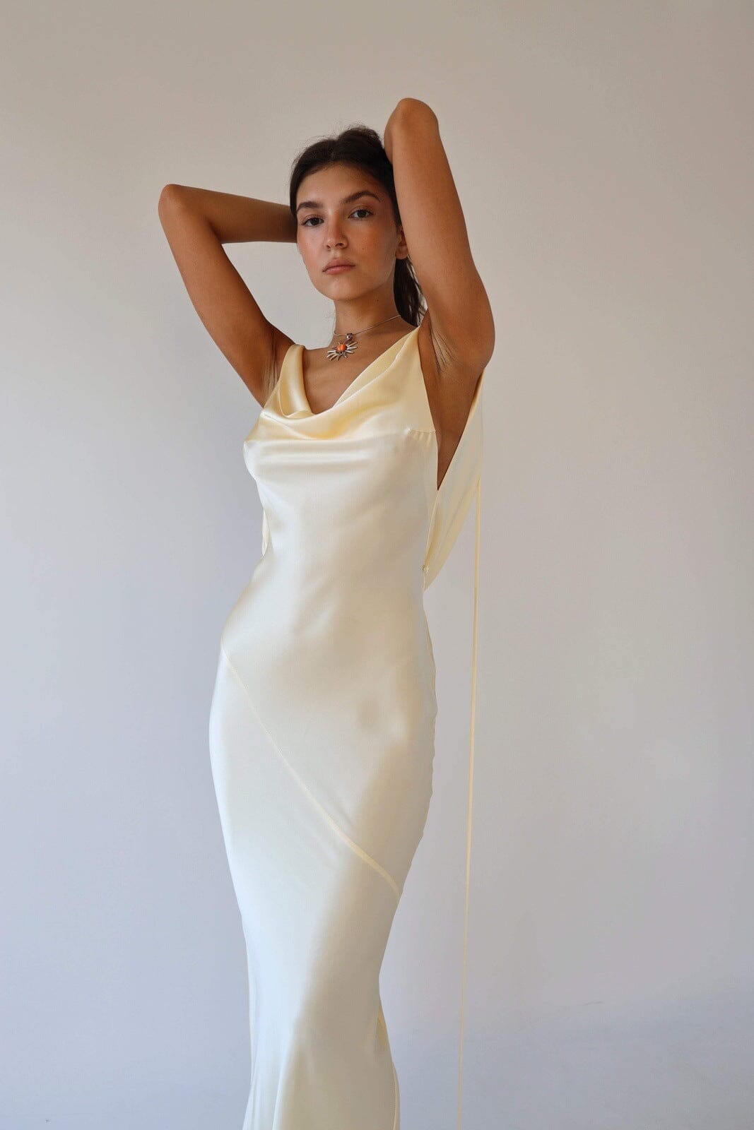 Zijde Open-Rug Maxi Jurk
