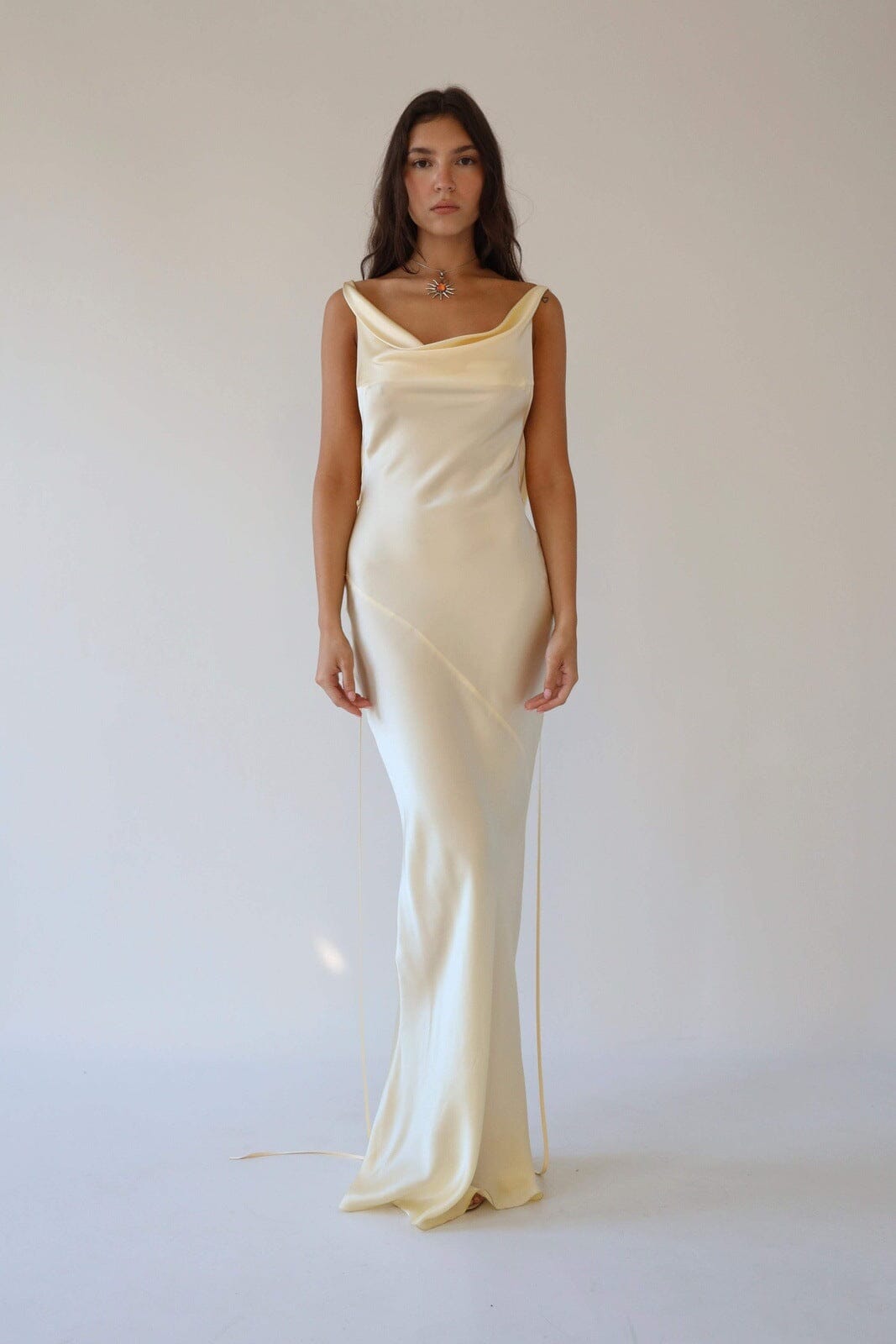 Zijde Open-Rug Maxi Jurk