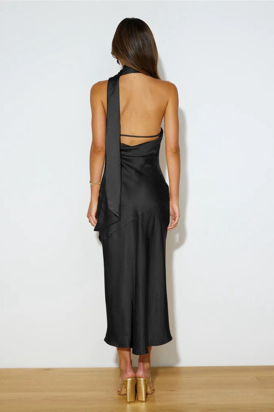 Zijde Luxe Halter Midi Jurk