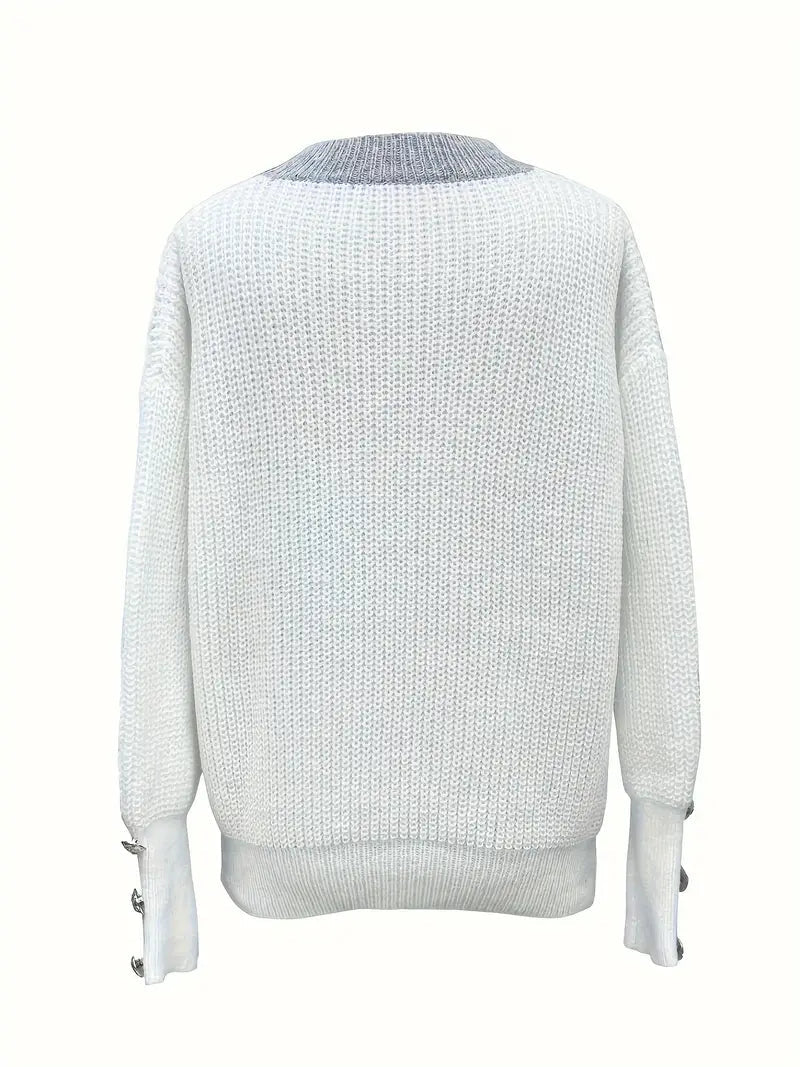 Figuur-Flatterend V-Hals Trui
