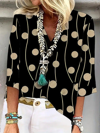 Kreukarm Stippen Blouse