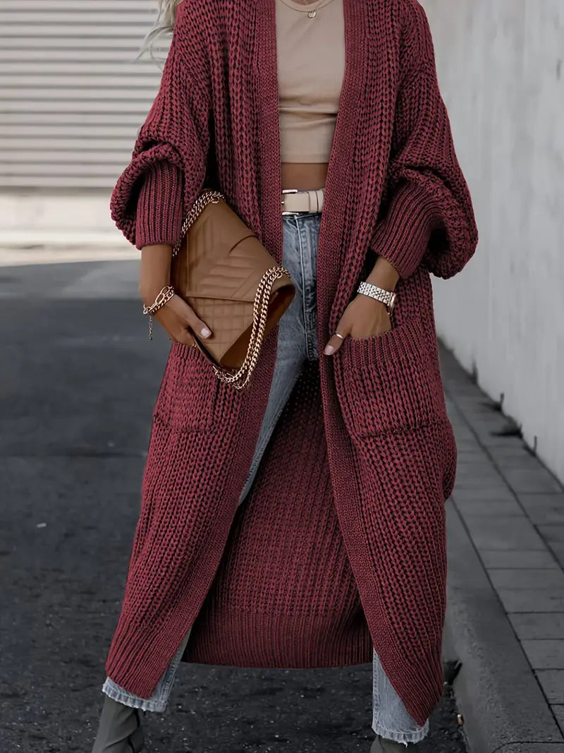 Lang V-Hals Cardigan Figuur-Flatterend