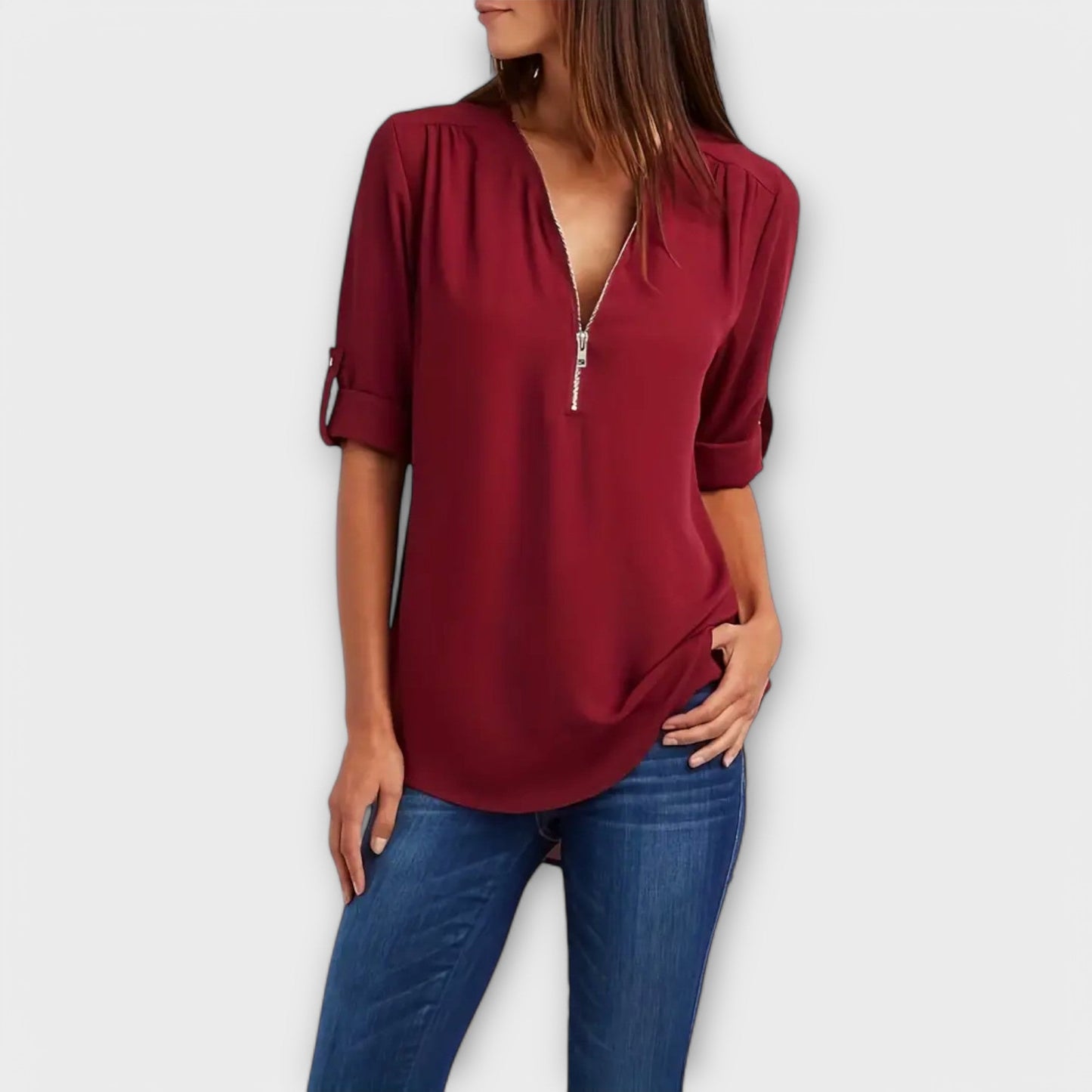 Elegante V-Hals Blouse