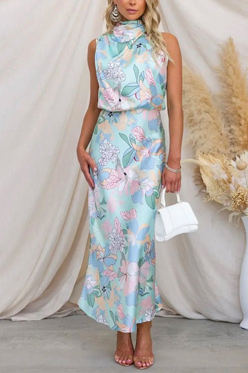 Elegante Satijnen Maxi-Jurk