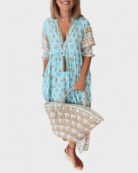 Boho-Look Jurk Met Knoopjes