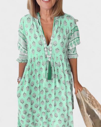 Boho-Look Jurk Met Knoopjes