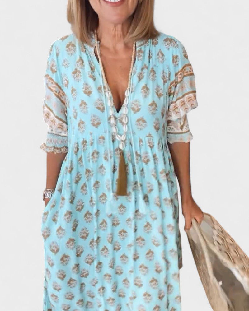Boho-Look Jurk Met Knoopjes